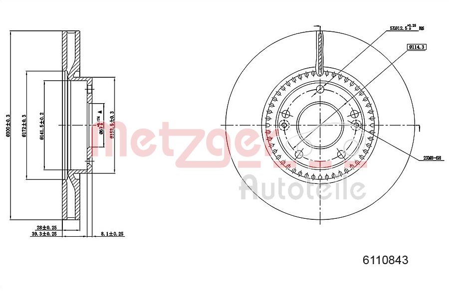 Remschijven Metzger 6110843