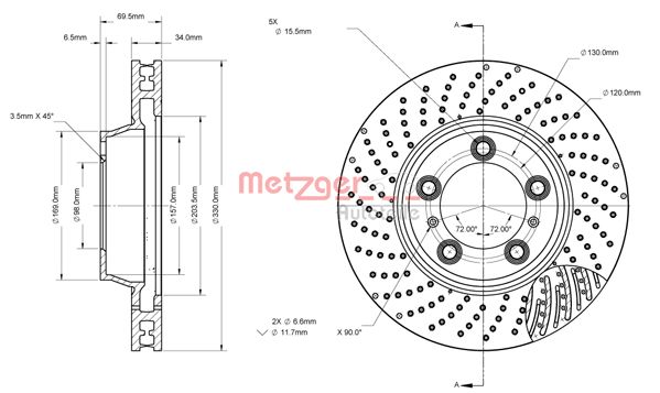 Remschijven Metzger 6110881