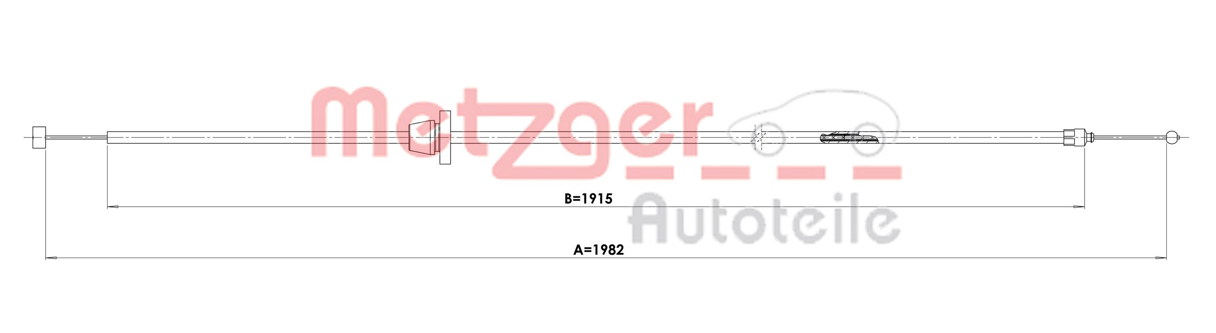 Motorkapkabel Metzger 3160038