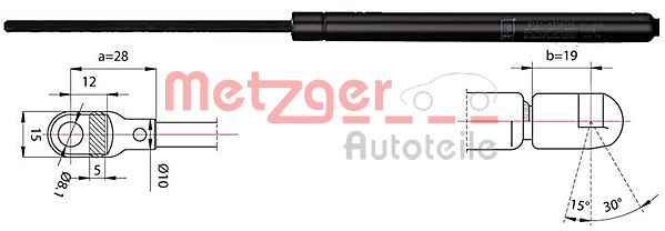 Gasveer, kofferruimte Metzger 2110388
