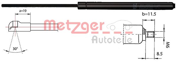 Gasveer, kofferruimte Metzger 2110337
