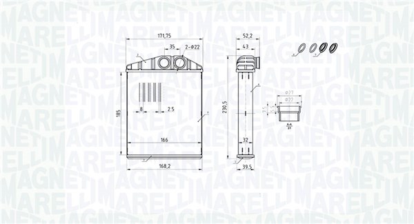 Kachelradiateur Magneti Marelli 350218426000