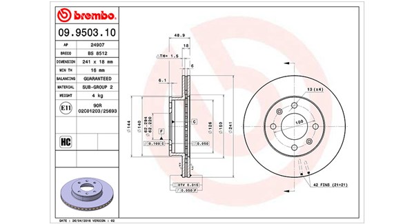 Remschijven Magneti Marelli 360406005500