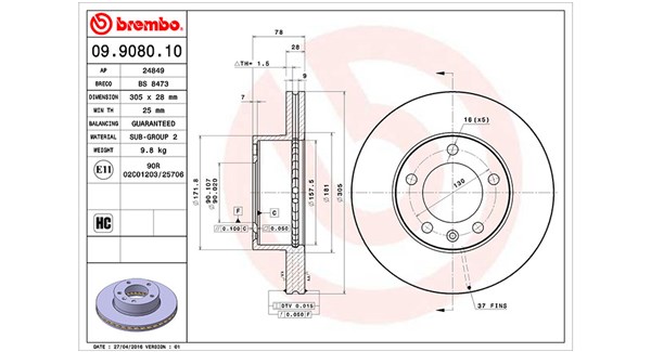 Remschijven Magneti Marelli 360406008900