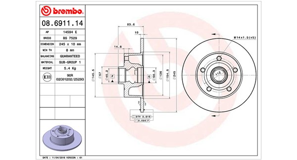 Remschijven Magneti Marelli 360406012700