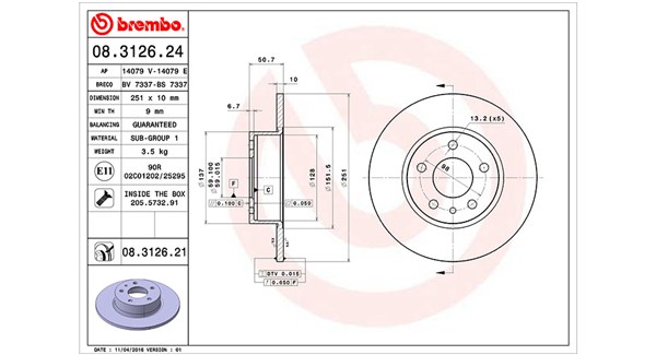 Remschijven Magneti Marelli 360406021100