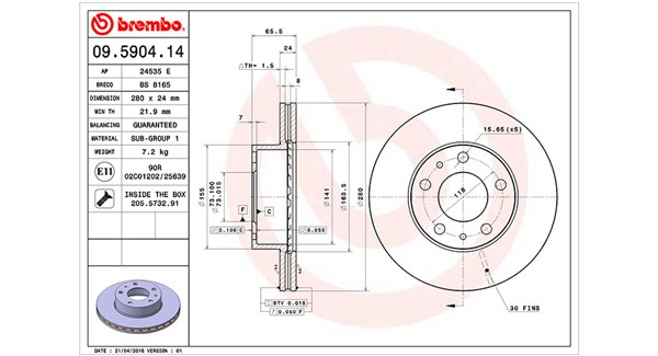 Remschijven Magneti Marelli 360406022600