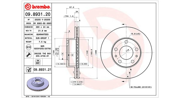 Remschijven Magneti Marelli 360406023800