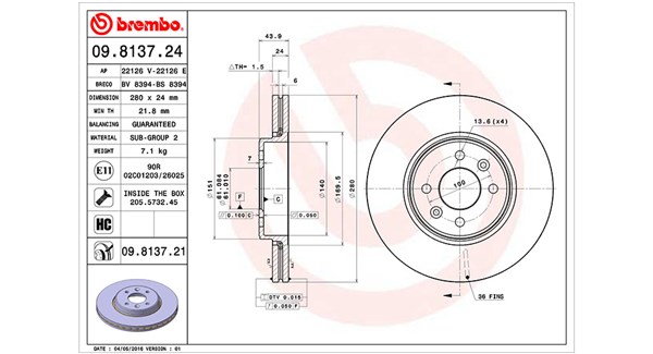 Remschijven Magneti Marelli 360406043900