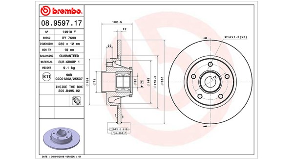 Remschijven Magneti Marelli 360406057400