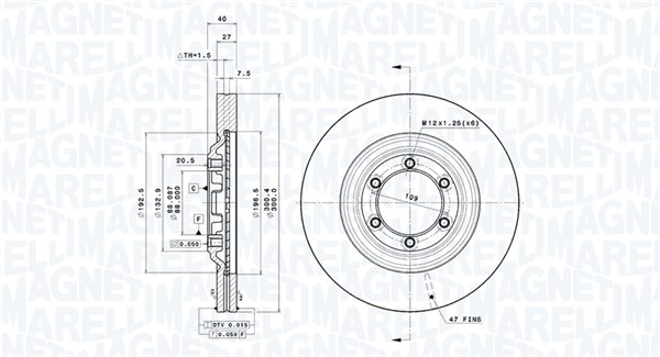 Remschijf Magneti Marelli 360406187200