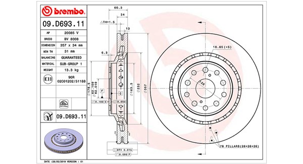 Remschijven Magneti Marelli 360406169001