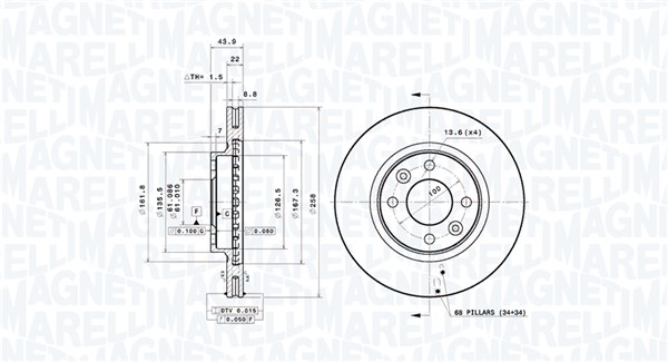 Remschijven Magneti Marelli 360406179901