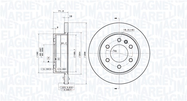 Remschijf Magneti Marelli 360406185001