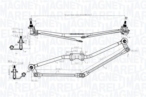 Magneti Marelli Ruitenwisserarm en mechanisme 085570170010