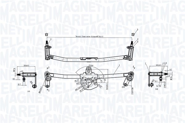 Magneti Marelli Ruitenwisserarm en mechanisme 085570191010