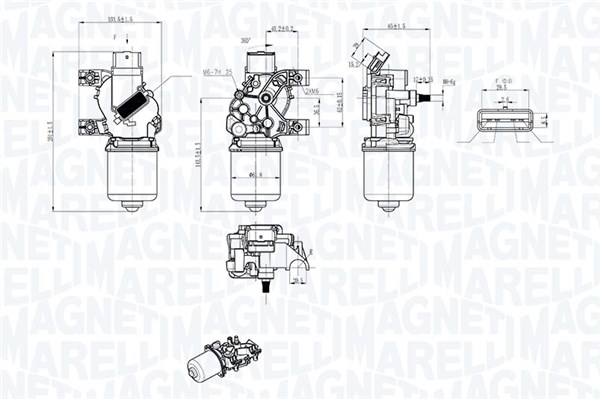 Ruitenwissermotor Magneti Marelli 064043803010