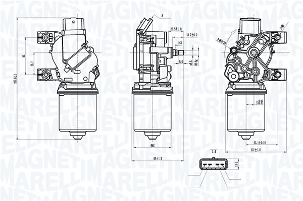 Ruitenwissermotor Magneti Marelli 064360300010