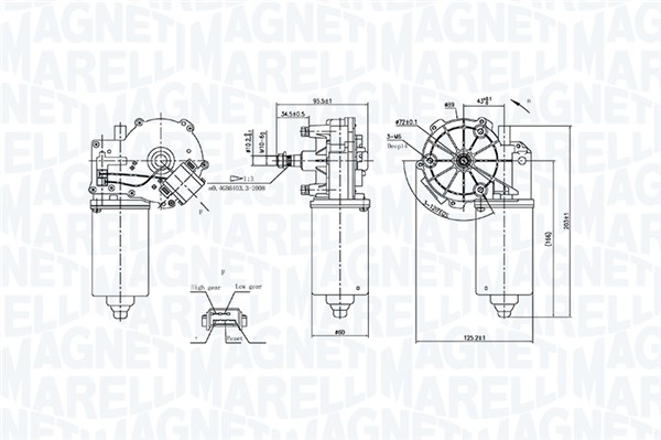 Ruitenwissermotor Magneti Marelli 064361400010