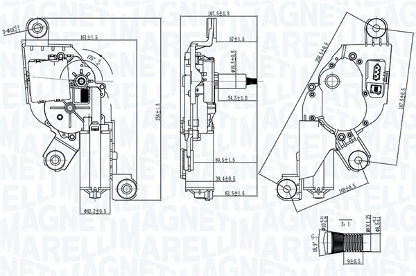 Ruitenwissermotor Magneti Marelli 064371000010