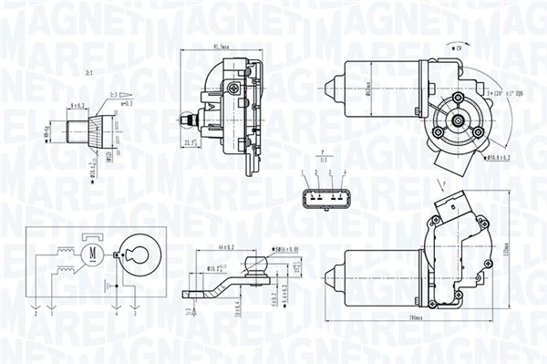 Ruitenwissermotor Magneti Marelli 064371900010