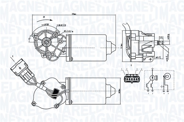 Ruitenwissermotor Magneti Marelli 064372000010