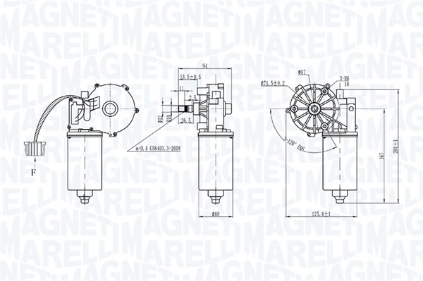 Ruitenwissermotor Magneti Marelli 064373100010