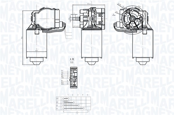 Ruitenwissermotor Magneti Marelli 064373400010