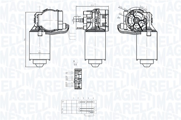 Ruitenwissermotor Magneti Marelli 064373500010