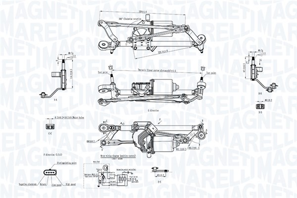 Ruitenwisserarm en mechanisme Magneti Marelli 064351746010