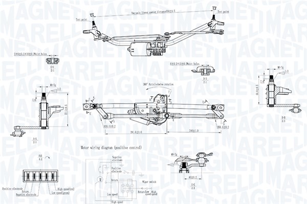 Ruitenwisserarm en mechanisme Magneti Marelli 064351754010