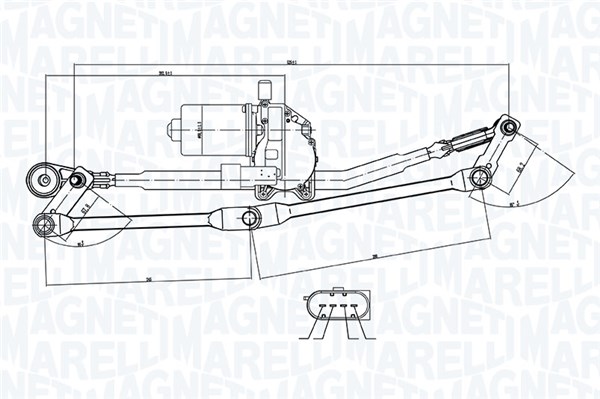 Ruitenwisserarm en mechanisme Magneti Marelli 064351765010