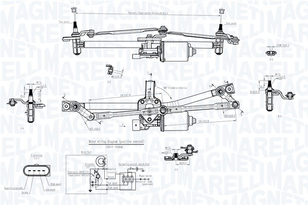 Ruitenwisserarm en mechanisme Magneti Marelli 064351768010