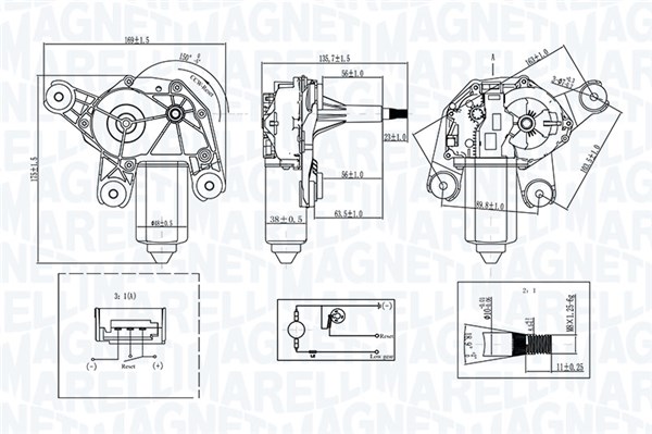 Ruitenwissermotor Magneti Marelli 064071100010