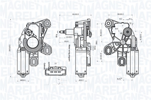 Ruitenwissermotor Magneti Marelli 064071800010