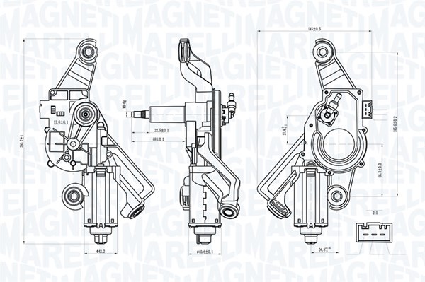 Ruitenwissermotor Magneti Marelli 064072100010