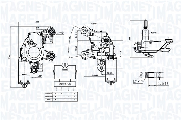 Ruitenwissermotor Magneti Marelli 064072300010