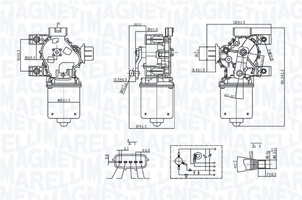 Ruitenwissermotor Magneti Marelli 064072800010