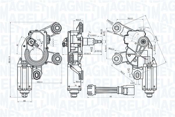 Ruitenwissermotor Magneti Marelli 064073100010