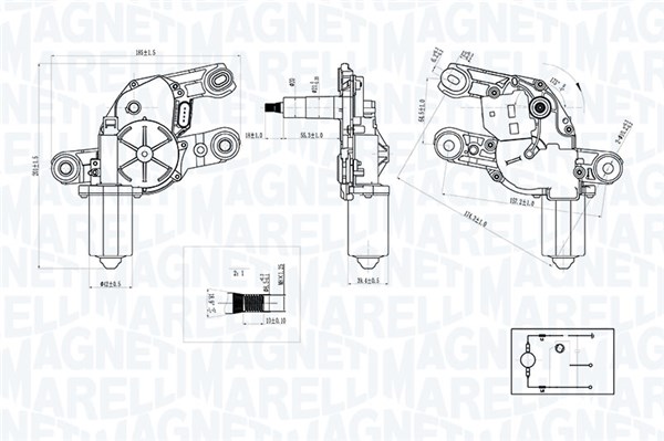 Ruitenwissermotor Magneti Marelli 064073300010