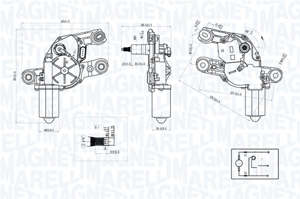 Ruitenwissermotor Magneti Marelli 064075200010