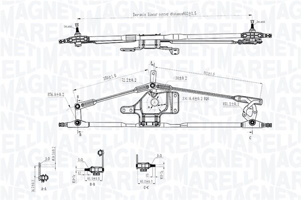 Magneti Marelli Ruitenwisserarm en mechanisme 085570717010