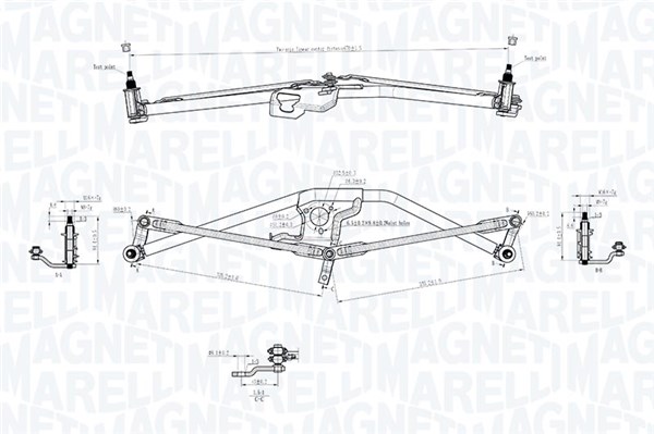 Ruitenwisserarm en mechanisme Magneti Marelli 085570719010