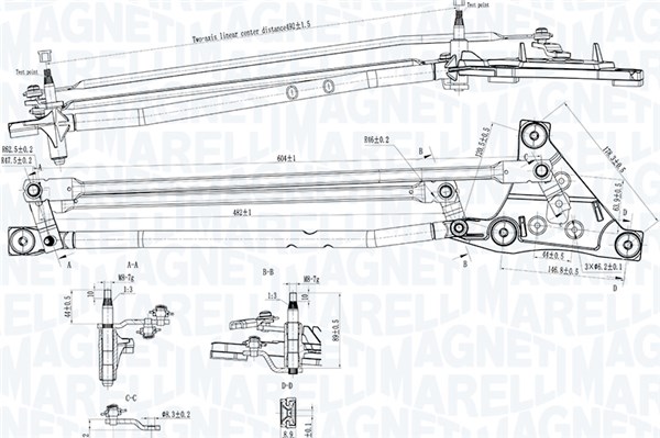 Ruitenwisserarm en mechanisme Magneti Marelli 085570738010