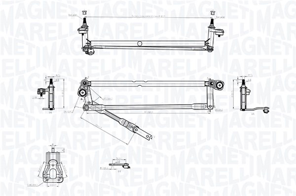 Ruitenwisserarm en mechanisme Magneti Marelli 085570748010