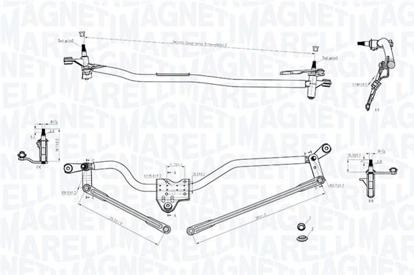 Ruitenwisserarm en mechanisme Magneti Marelli 085570750010