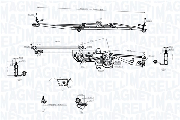 Ruitenwisserarm en mechanisme Magneti Marelli 085570752010