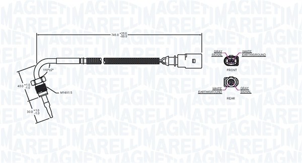 Magneti Marelli Sensor uitlaatgastemperatuur 172000251010