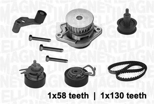 Distributieriem kit inclusief waterpomp Magneti Marelli 341403680001