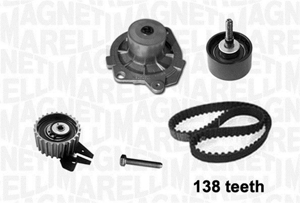 Distributieriem kit inclusief waterpomp Magneti Marelli 341403980001